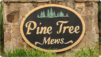 photo of pine tree mews sign